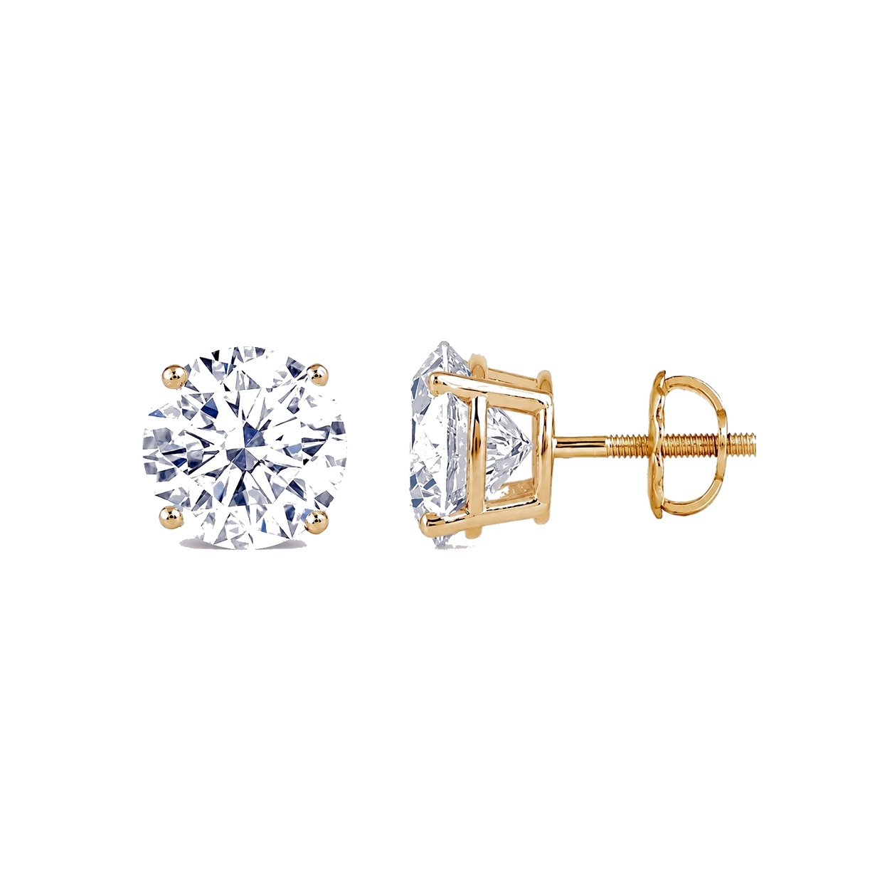 Lab Diamonds 3 CTW Stud Earrings 14K Yellow Gold