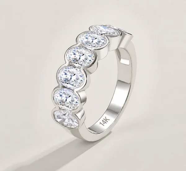 Lab 1.80 CTW Round Cut Ring 14K White Gold