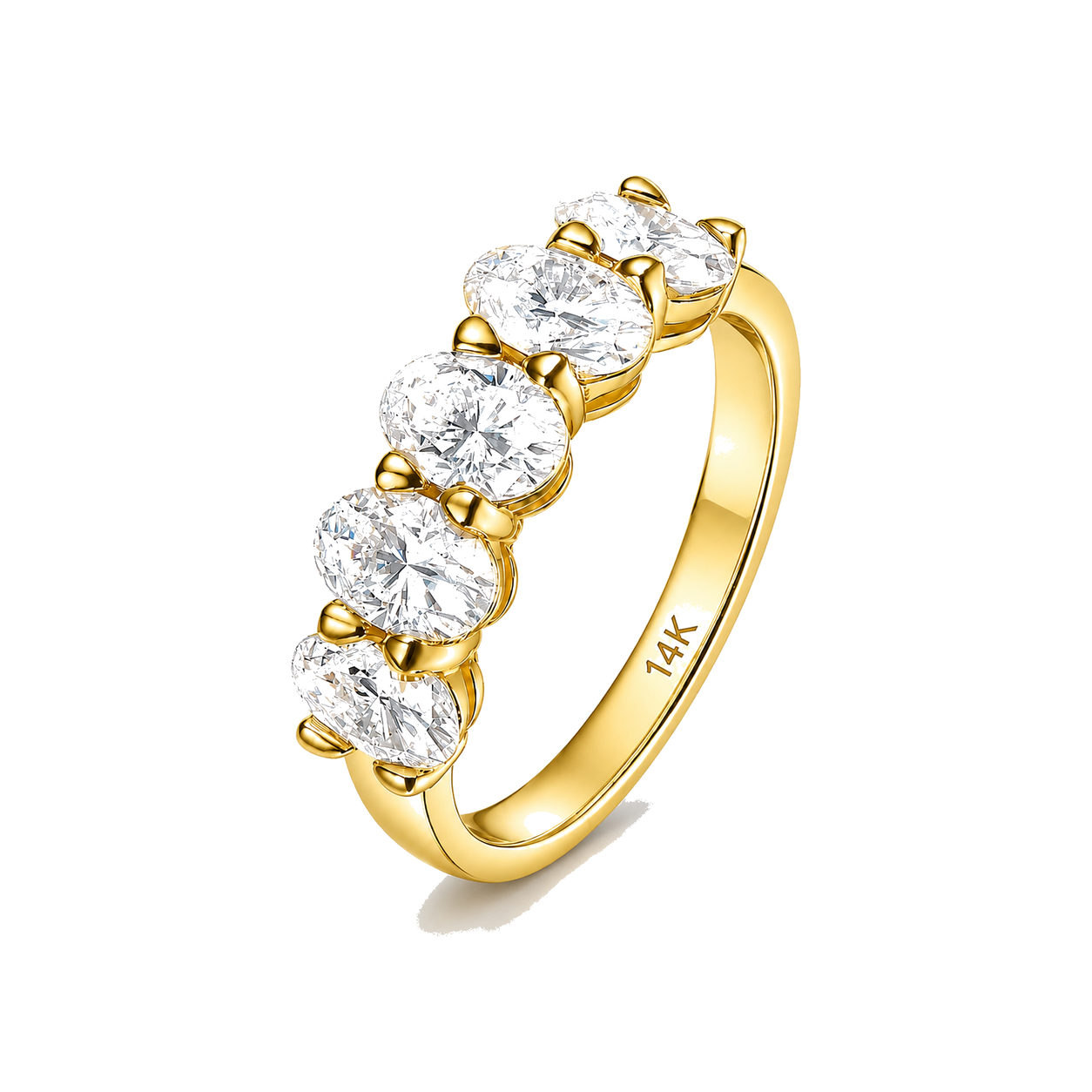 Lab Oval Diamonds 1.25 CTW 14K Yellow Gold Ring