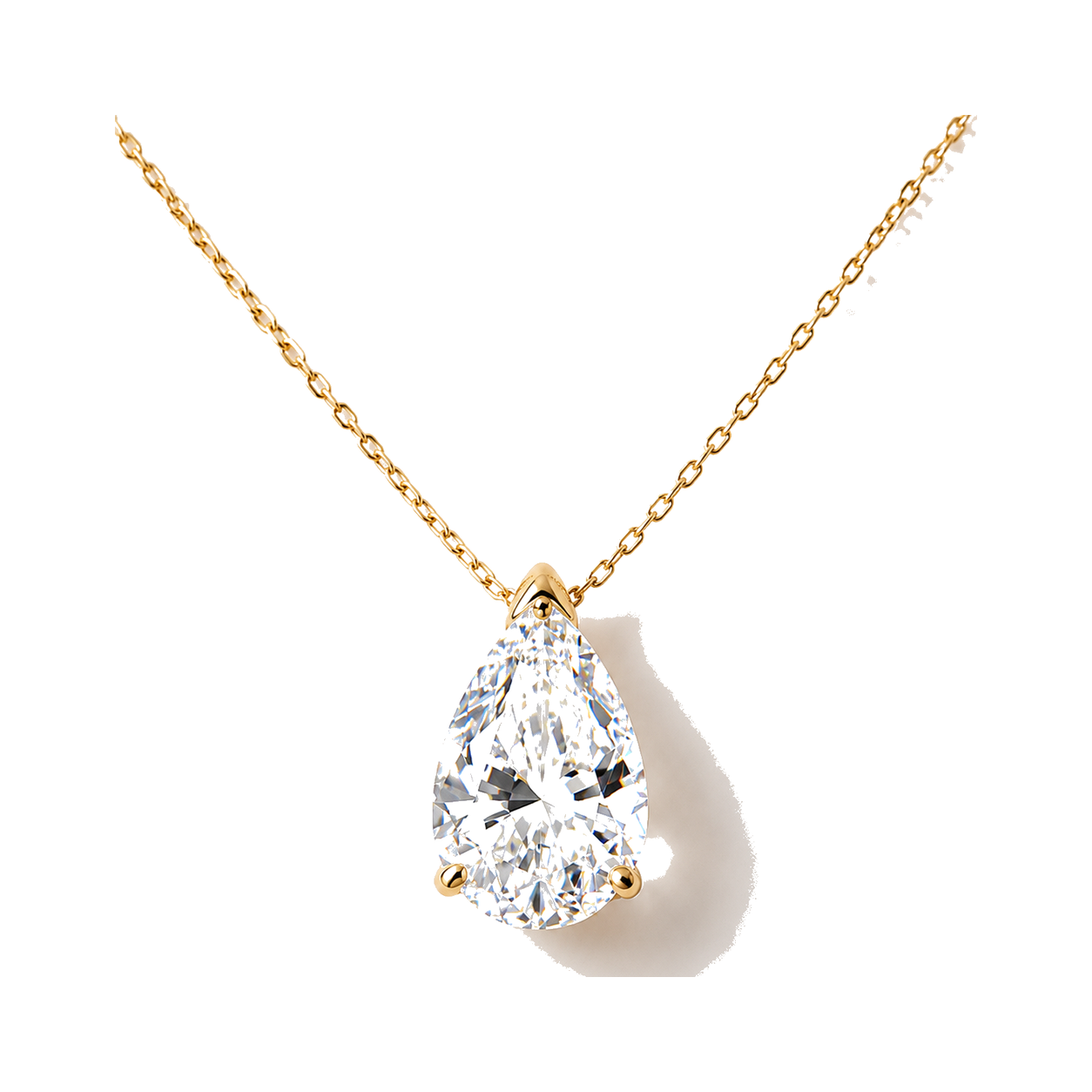 Lab Pear Shape Diamond 1.50 CTW 14K Yellow Gold Pendant
