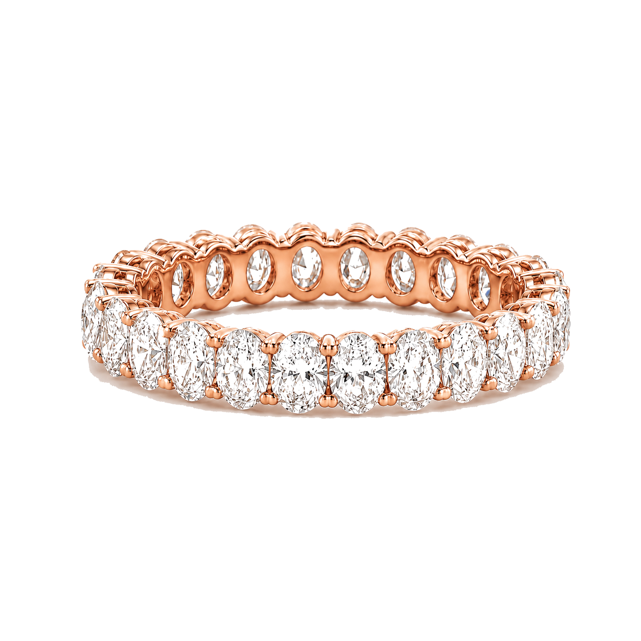 Lab Round Diamonds 3 CTW 14K Rose Gold Eternity Ring