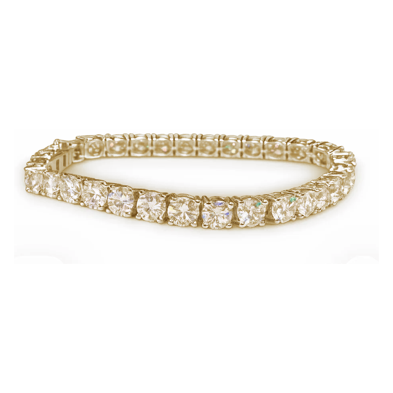 Yellow Gold 14K Tennis Bracelet Lab 13 CTW