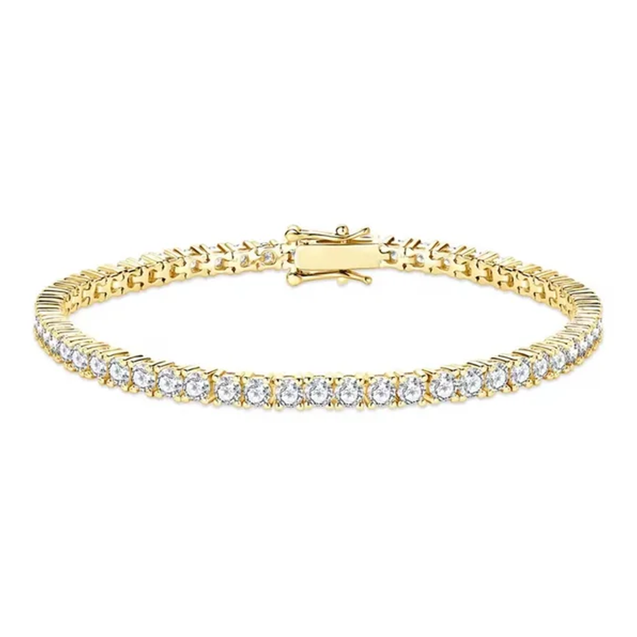 Yellow Gold 14K Tennis Bracelet Lab 3.5 CTW