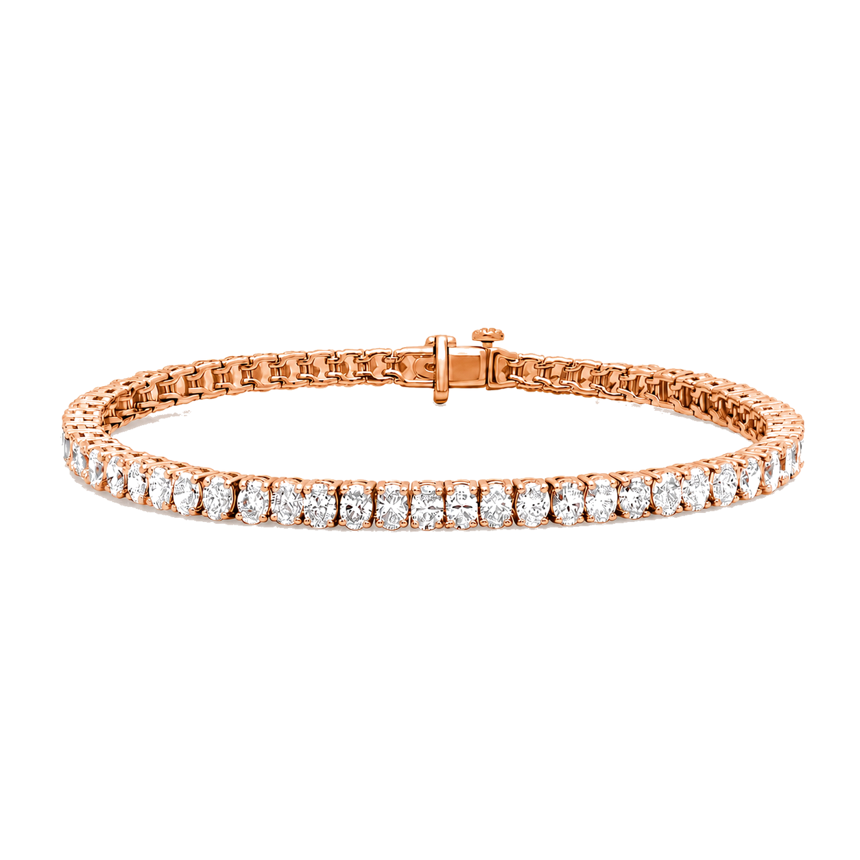 Rose Gold 14K Tennis Bracelet Lab 7 CTW