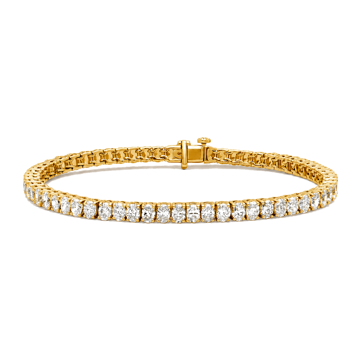 Lab Round Diamonds Tennis Bracelet 9CTW 14K Yellow Gold