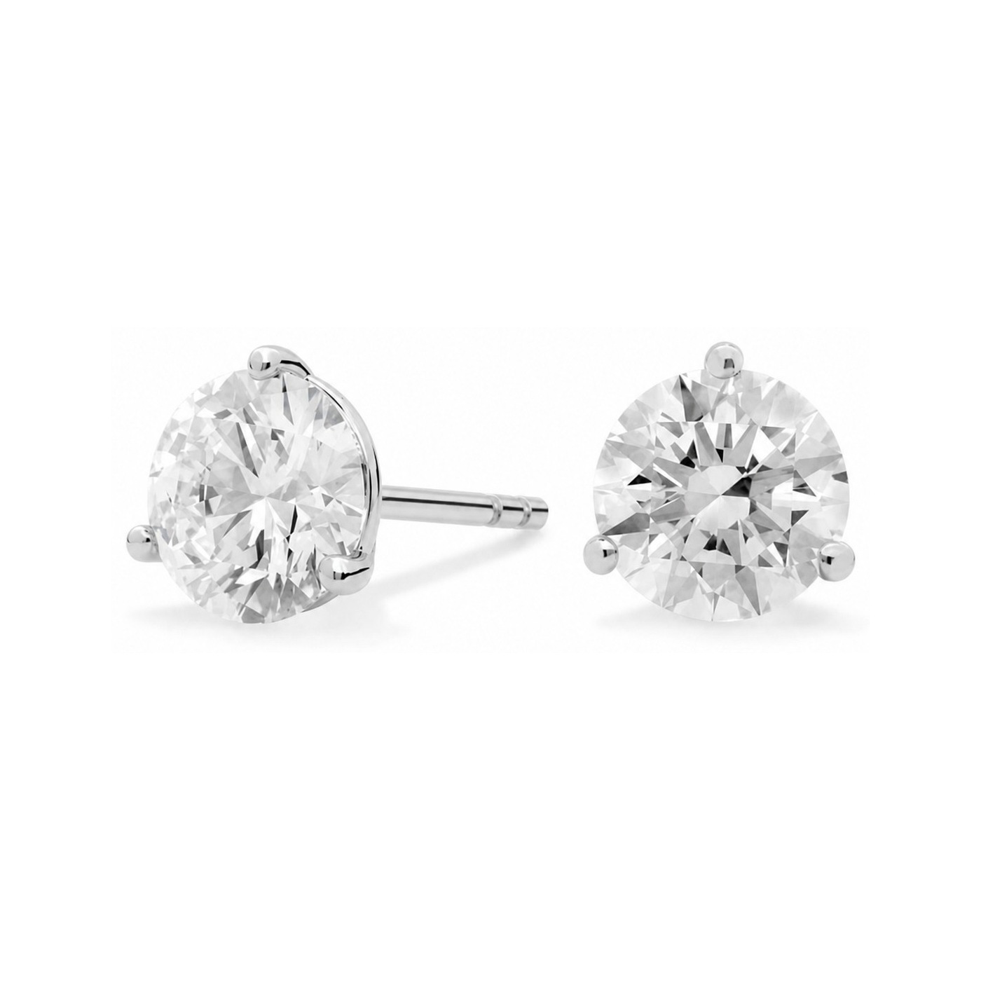 Martini Lab Diamond Earrings — 14K White Gold, 3 CTW