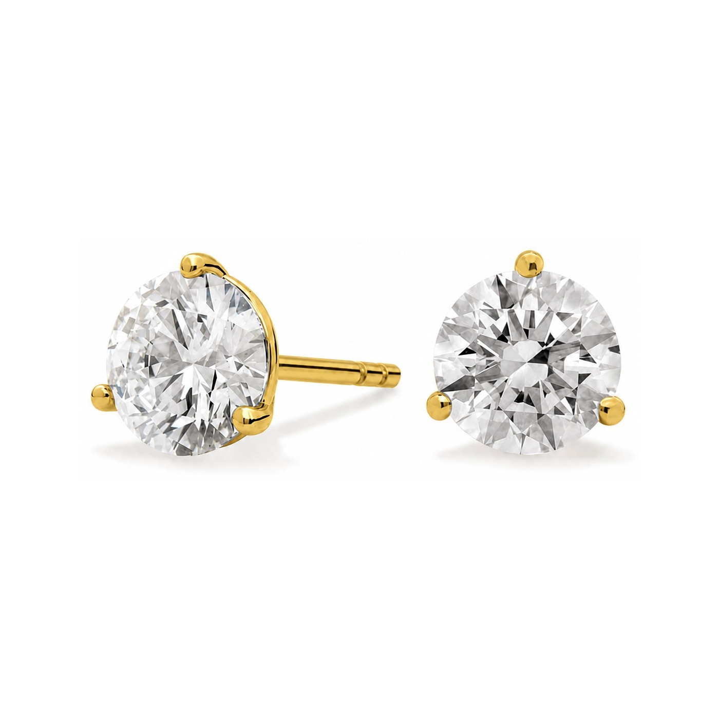 Martini Lab Diamond Earrings — 14K Yellow Gold, 3 CTW