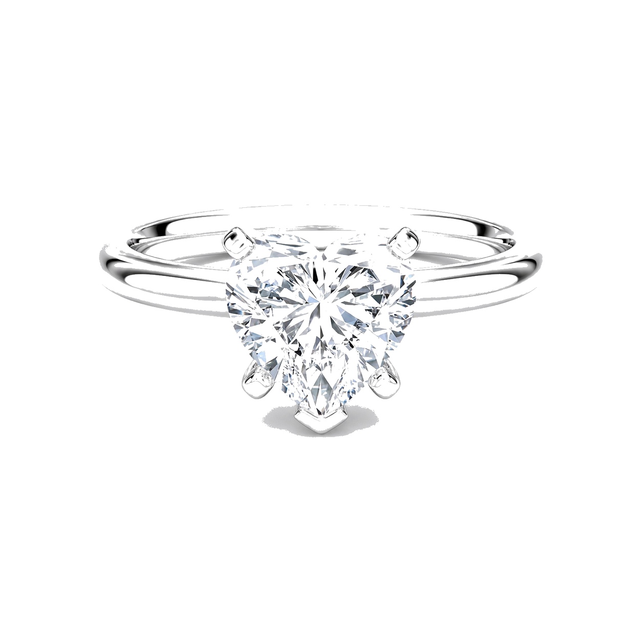 Lab Diamonds 1.5 CTW Heart Shape Ring 14K White Gold