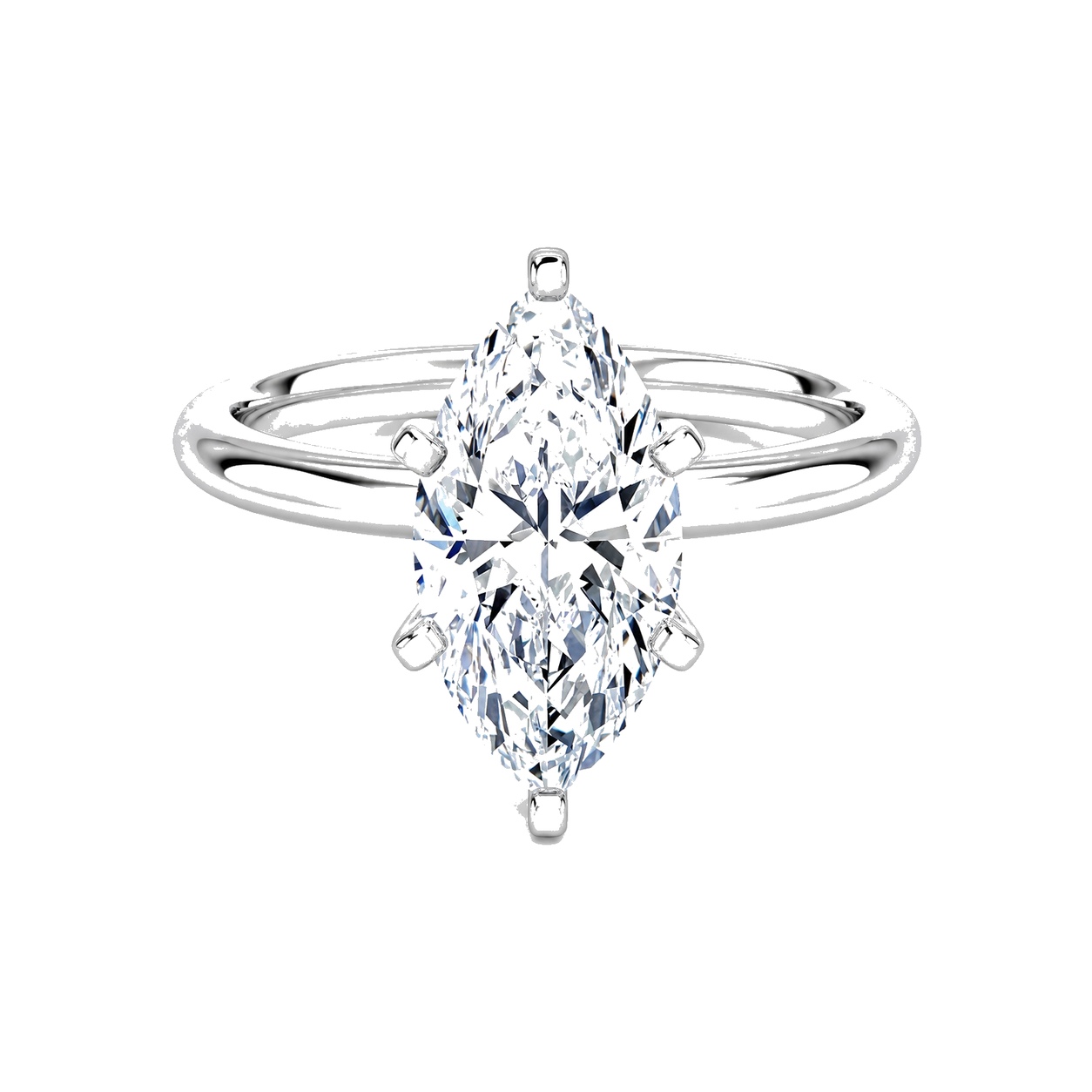 Lab Diamonds 1.5 CTW Marquise Ring 14K White Gold