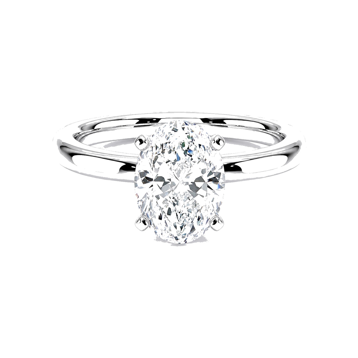 Lab Diamonds 1.5 CTW Oval Ring 14K White Gold