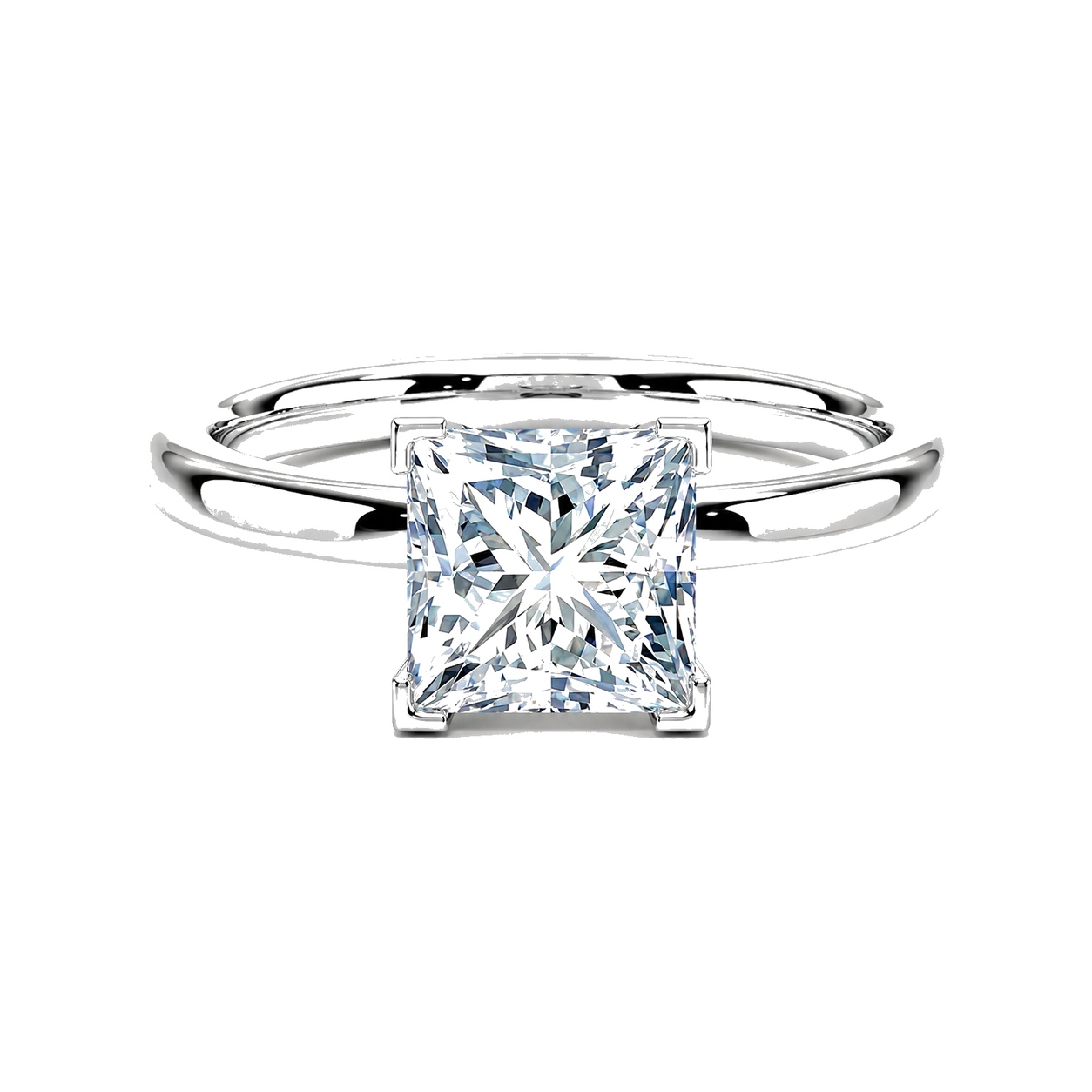 Lab Diamonds 1.5 CTW Princes cut Ring 14K White Gold